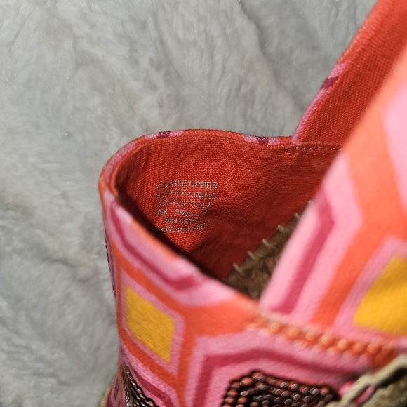 Tory Burch cecily embellished slip on espadrilles vivid pink/orange - Picture 3 of 6